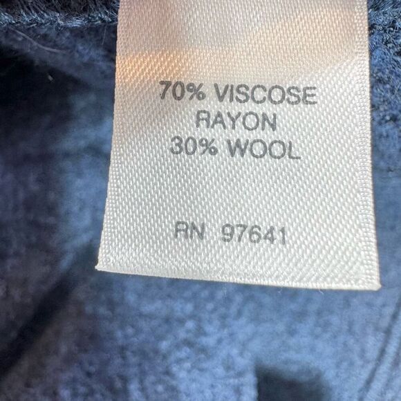 J. Jill Pure Jill Jacket Womens Large Blue Wool Blend Oversized Cardigan Sweater - Picture 8 of 10